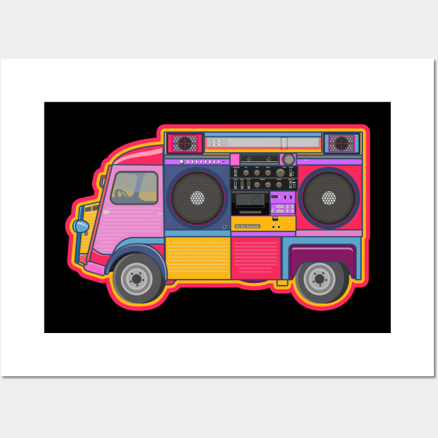 Citroen HY - Boombox Van- Huge Ghettoblaster on a Classic Van Wall Art by Boogosh